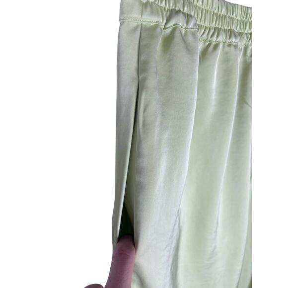 House Of Harlow 1960 Satin Crop Top Wide Leg Pants Set Green Party Vacation S - Picture 8 of 9